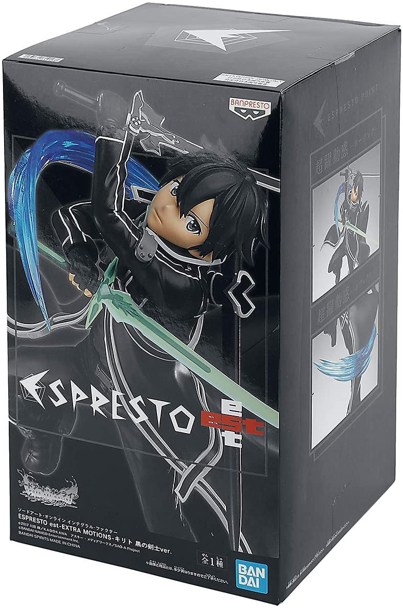 Banpresto Sword Art Online Integral Factor Espresto Est-Extra Motions-Kirito figure
