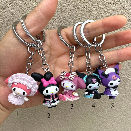 Kuromi My Melody Action Figure 3D Key Chain Backpack Pendant Car Bag Accessories