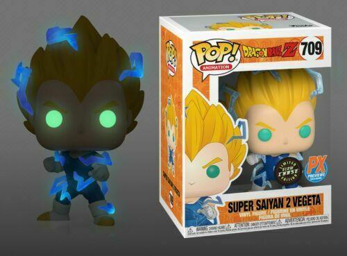 Funko Pop Chase Dragon Ball Z Pop! Animation Super Saiyan 2 Vegeta Exclusive Vinyl Figure #709 [Glow in the Dark, Chase Version] FUNKO